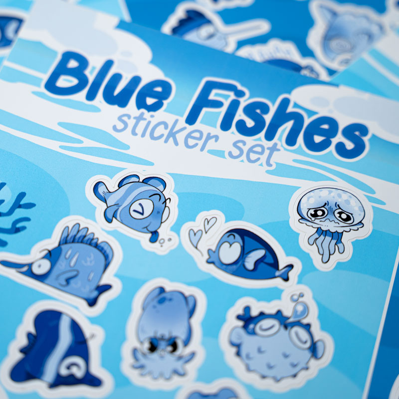 Blue Fishes • Set da 25 Sticker